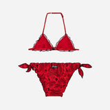 AC MILAN X MC2 SAINT BARTH BIKINI GIRL SWIMSUIT WITH BANDANA PATTERN