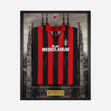 VAN BASTEN, GULLIT E RIJKAARD AC MILAN SIGNED AND FRAMED HOME JERSEY 1988/89