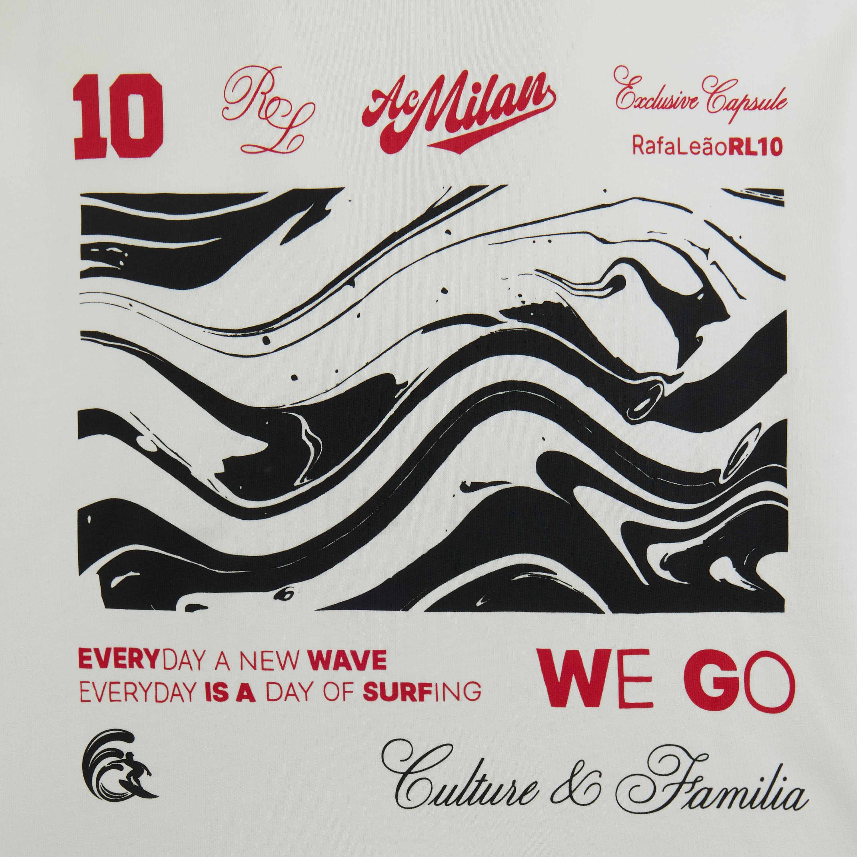 ACM x RL10 - FELPA GIROCOLLO BIANCA CON STAMPA SUL RETRO