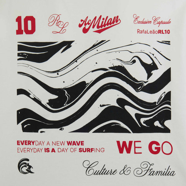 ACM x RL10 - FELPA GIROCOLLO BIANCA CON STAMPA SUL RETRO