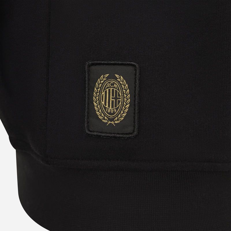 AC MILAN BLACK SWEATSHIRT 1/4 ZIP - CLUB 1899