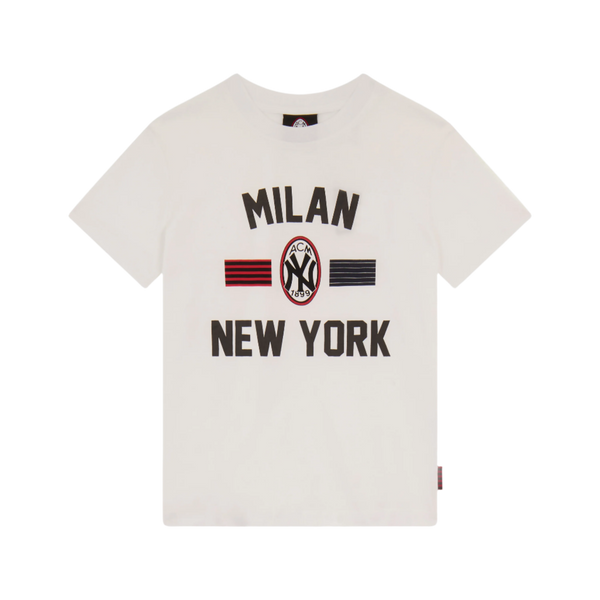 AC Milan x NY Yankees - TSHIRT BAMBINO CON SCRITTE FRONTALI