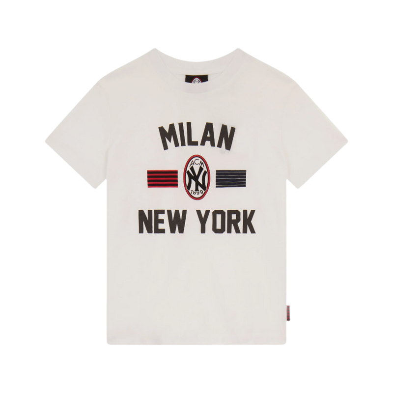 AC Milan x NY Yankees - TSHIRT BAMBINO CON SCRITTE FRONTALI