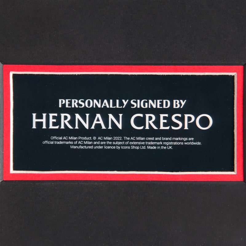 CRESPO AC MILAN BACK SIGNED AND FRAMED HOME SHIRT 2004/05