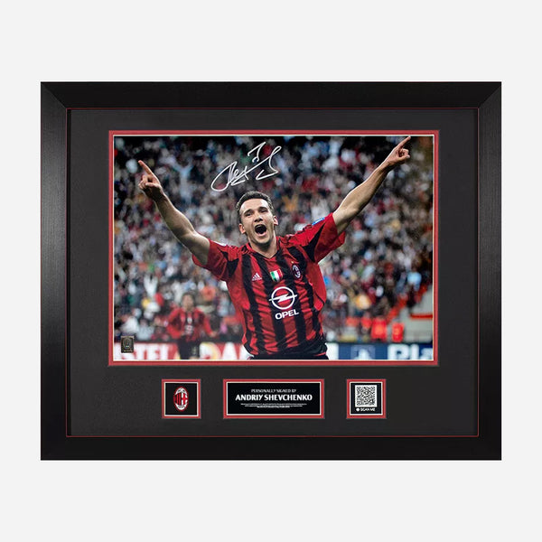 SHEVCHENKO OFFICIAL AC MILAN SIGNED AND FRAMED PHOTO 