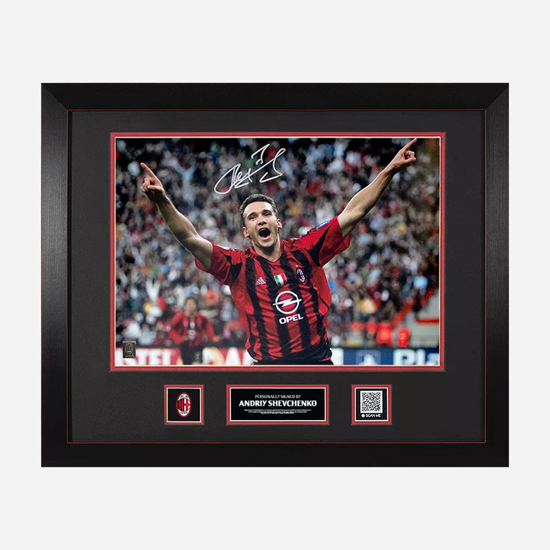 SHEVCHENKO OFFICIAL AC MILAN SIGNED AND FRAMED PHOTO 