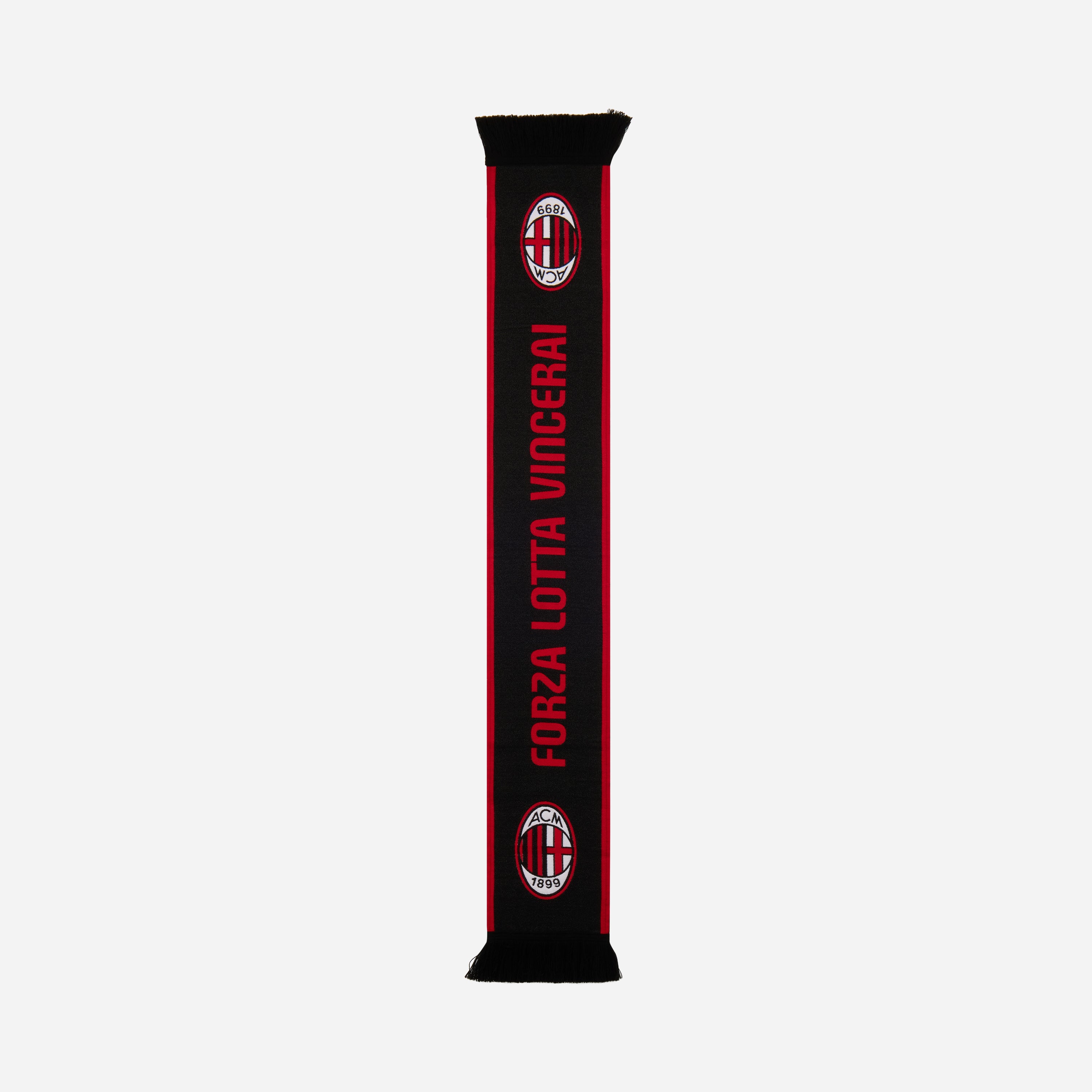 Sciarpa Ufficiale AC Milan In Jacquard - Colori Rosso, Nero, Bianco, 100% Acrilico - Foto 4