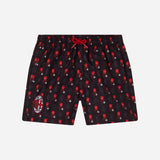 AC MILAN X MC2 SAINT BARTH KID'S SWIM SHORT WITH DEVIL PATTERN