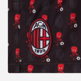 AC MILAN X MC2 SAINT BARTH KID'S SWIM SHORT WITH DEVIL PATTERN