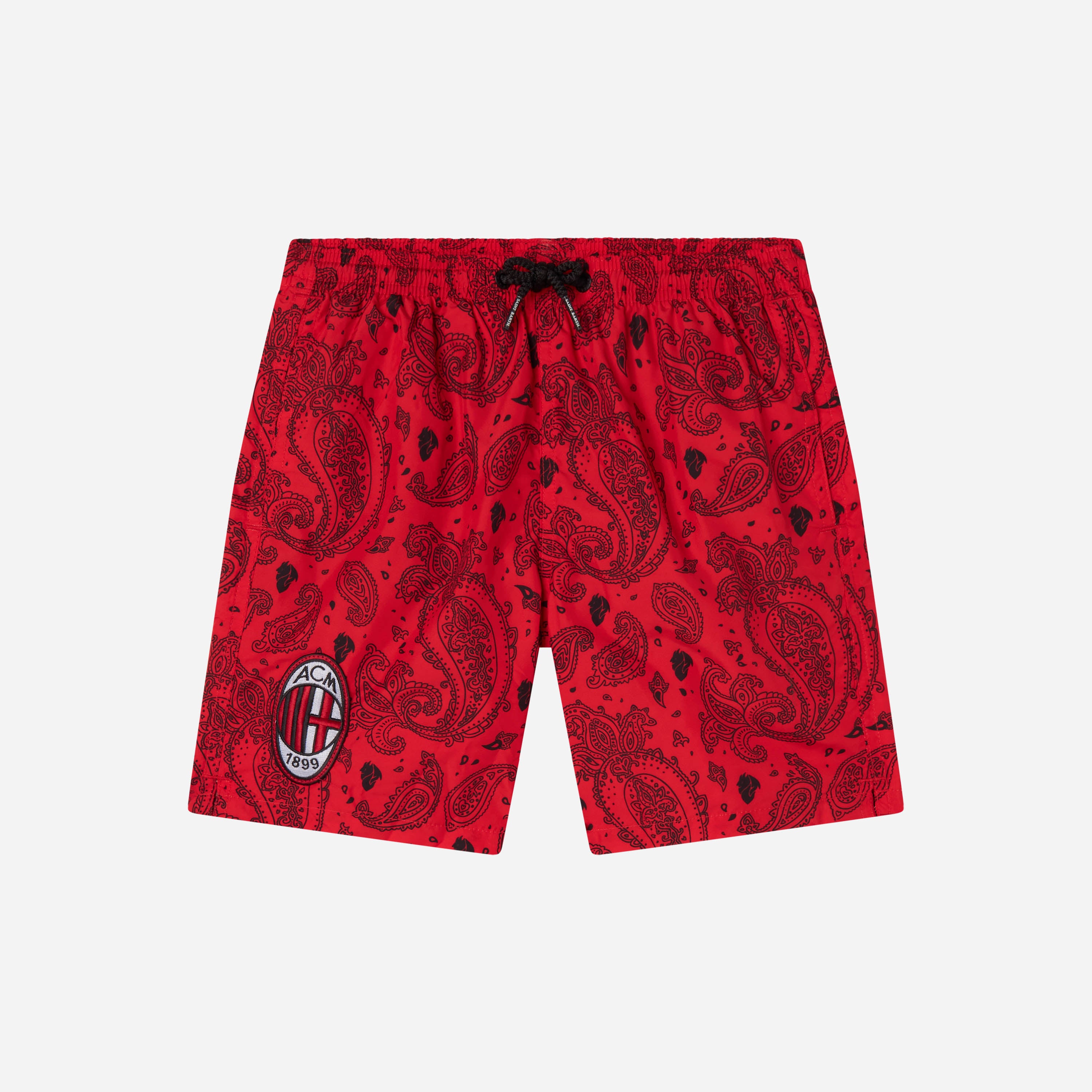 AC MILAN X MC2 SAINT BARTH KID'S SWIM SHORT WITH BANDANA PATTERN