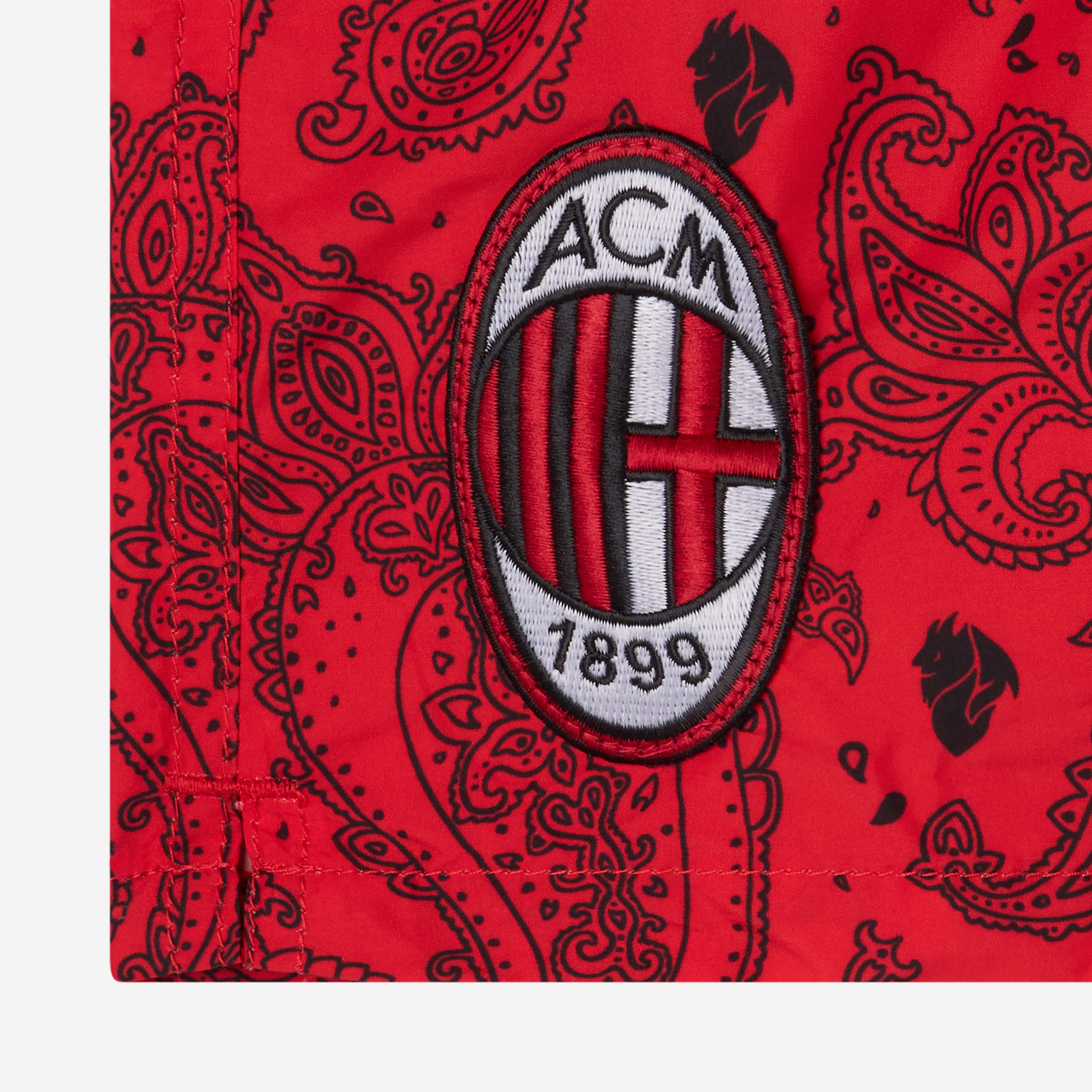 AC MILAN X MC2 SAINT BARTH KID'S SWIM SHORT WITH BANDANA PATTERN