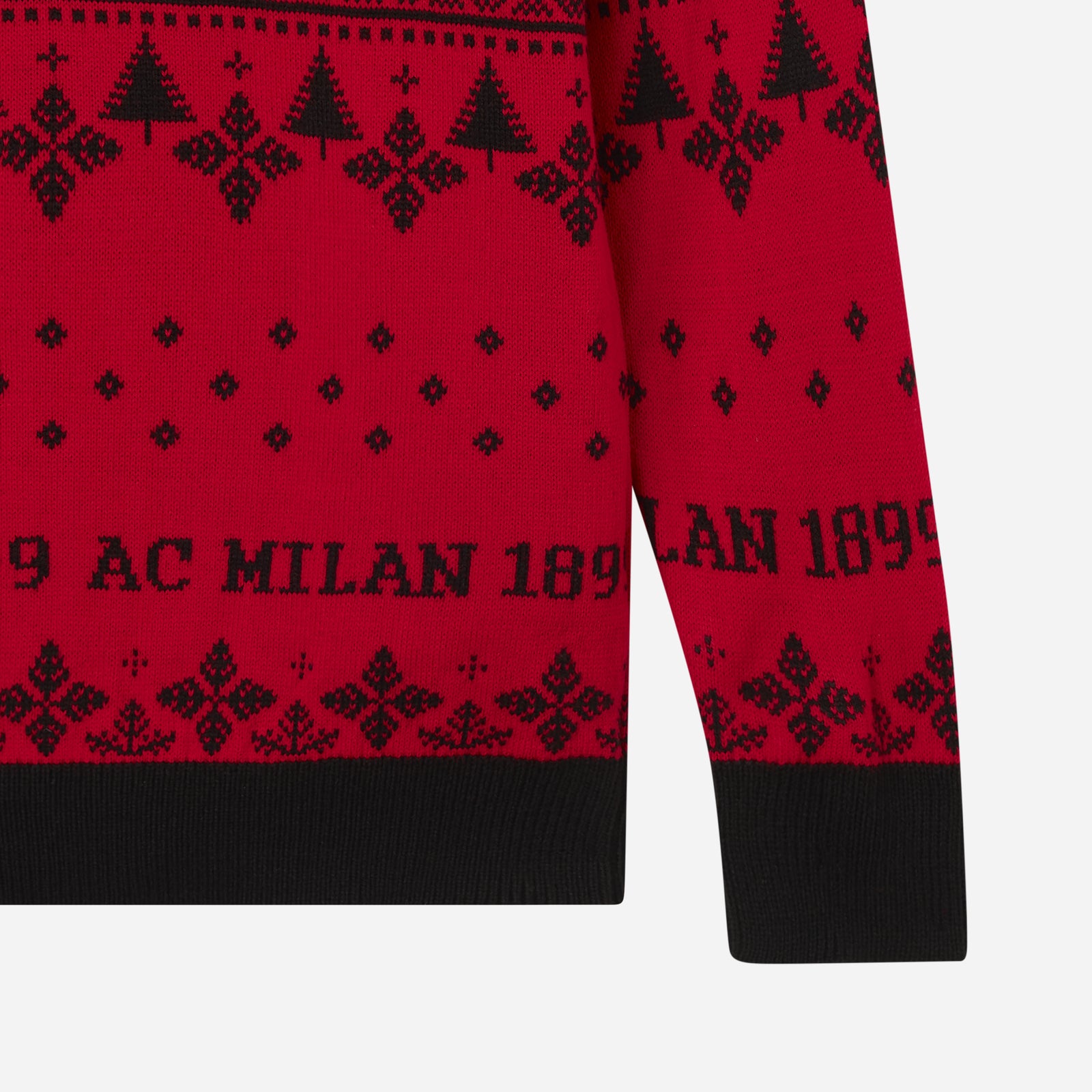 Maglione Natalizio Ufficiale A.C. Milan 2025 - Con Gnomi Rossi E Neri, Unisex, 100% Acrilico