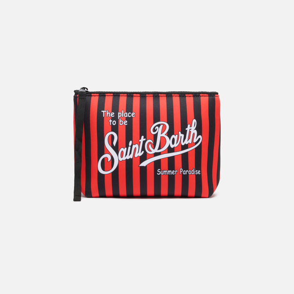MC2 SAINT BARTH X AC MILAN POCHETTE A RIGHE ROSSONERE