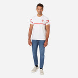 MILAN T-SHIRT WITH AC MILAN ESCUTCHEON AND STRIPES