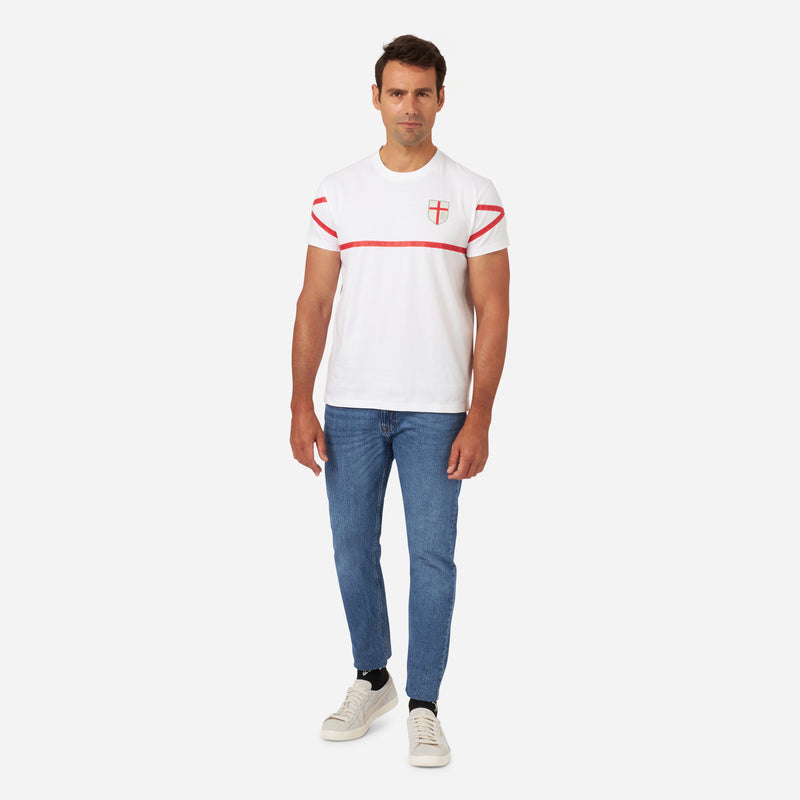 MILAN T-SHIRT WITH AC MILAN ESCUTCHEON AND STRIPES