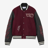 AC MILAN X OFF-WHITE BORDEAUX VARSITY JACKET