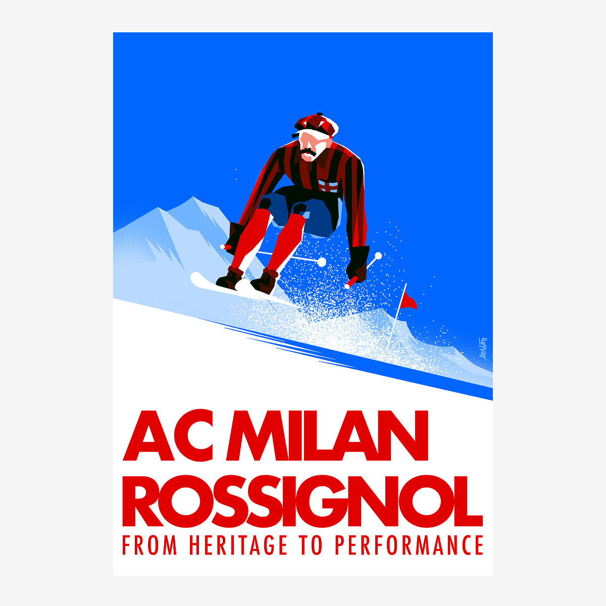 SKIER POSTER – ROSSIGNOL X AC MILAN