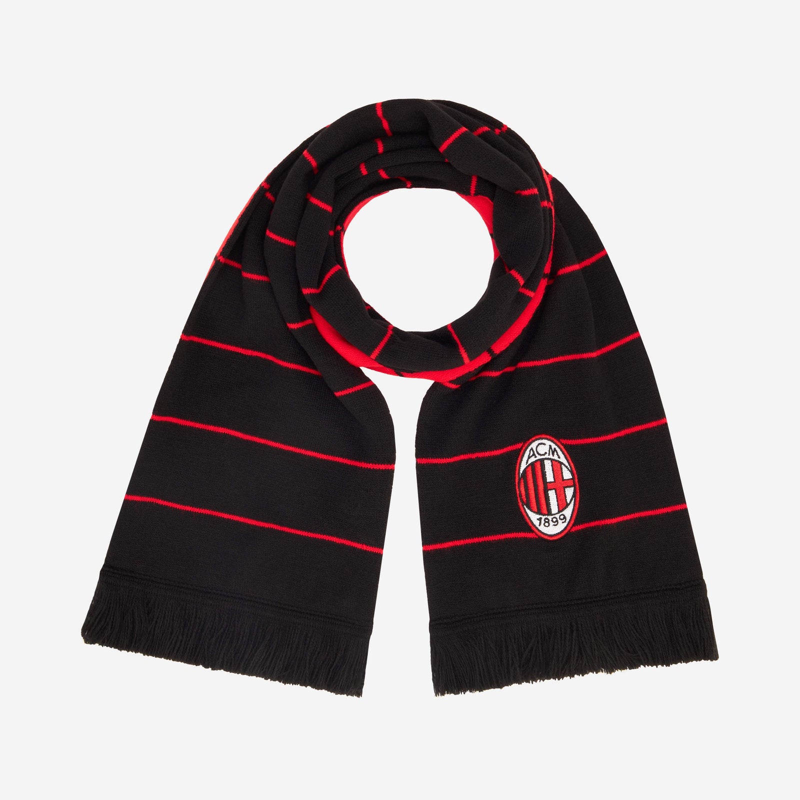 AC MILAN SCARF WITH LOGO AND RED STRIPES | AC Milan Store