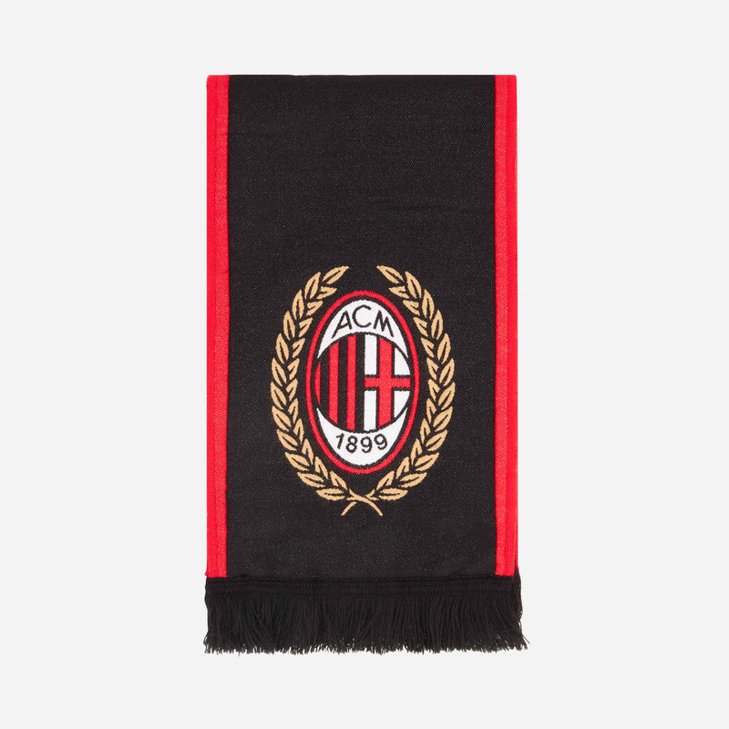 AC MILAN DOUBLE SIDE SCARF WITH LOGO AND GOLD DETAILS