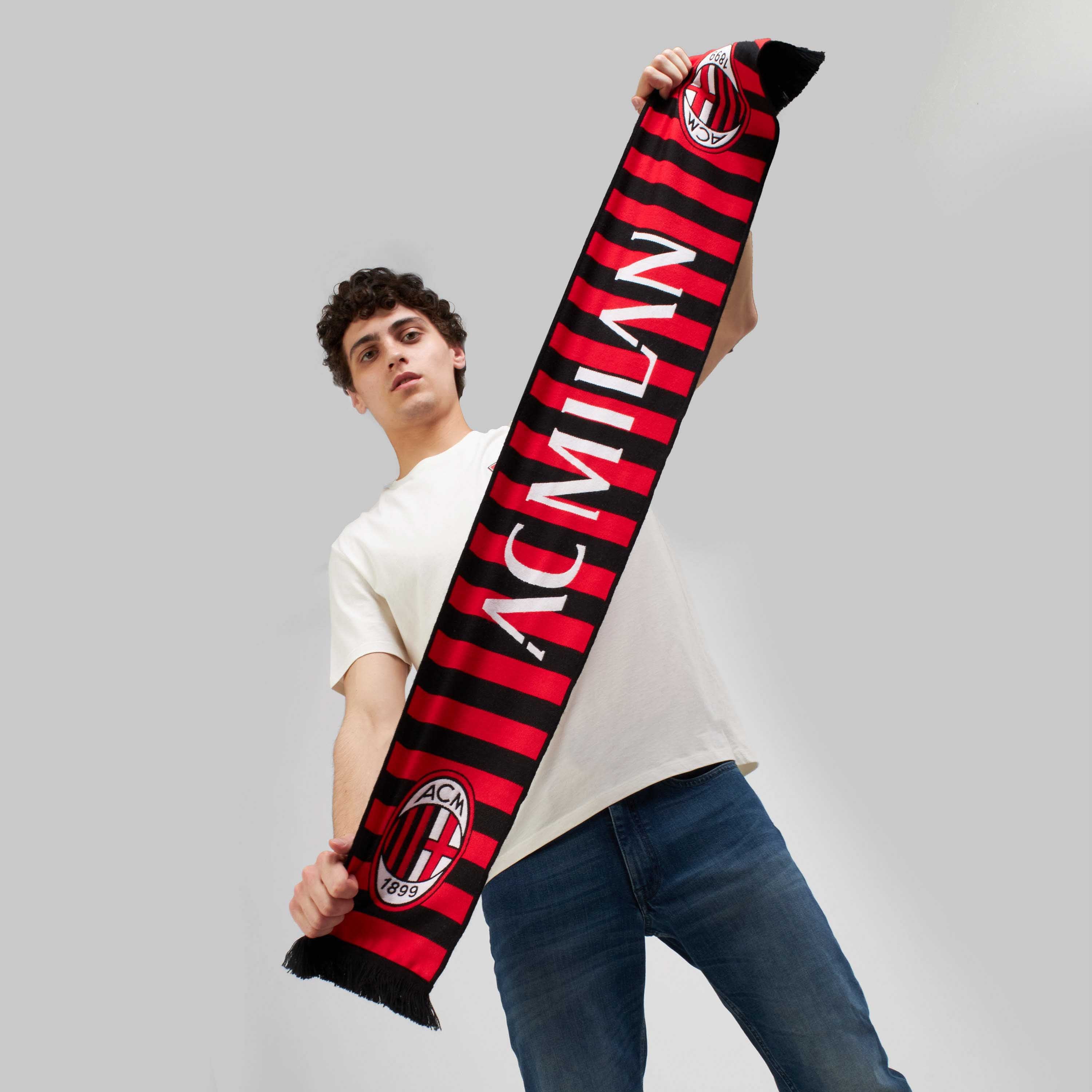 AC MILAN STRIPES SCARF WITH LOGO