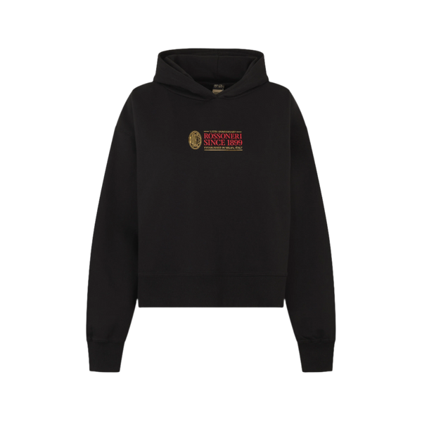 AC MILAN BLACK CROP HOODIE - ROSSONERI SINCE 1899