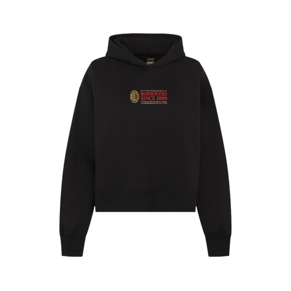 AC MILAN BLACK CROP HOODIE - ROSSONERI SINCE 1899