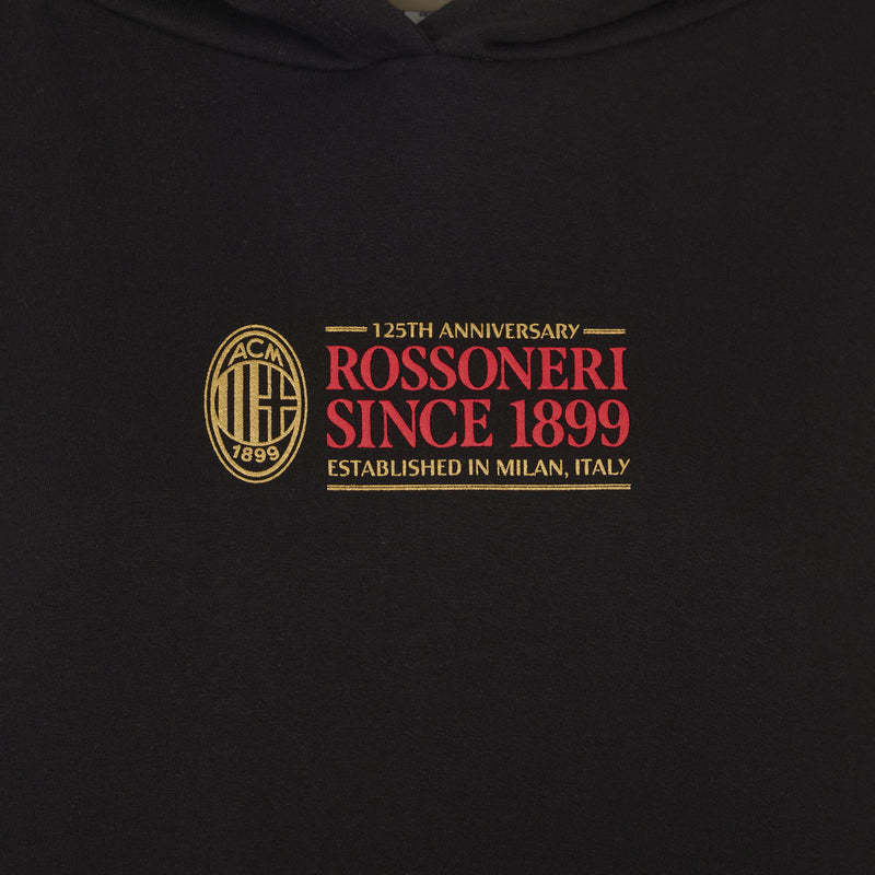 AC MILAN BLACK CROP HOODIE - ROSSONERI SINCE 1899