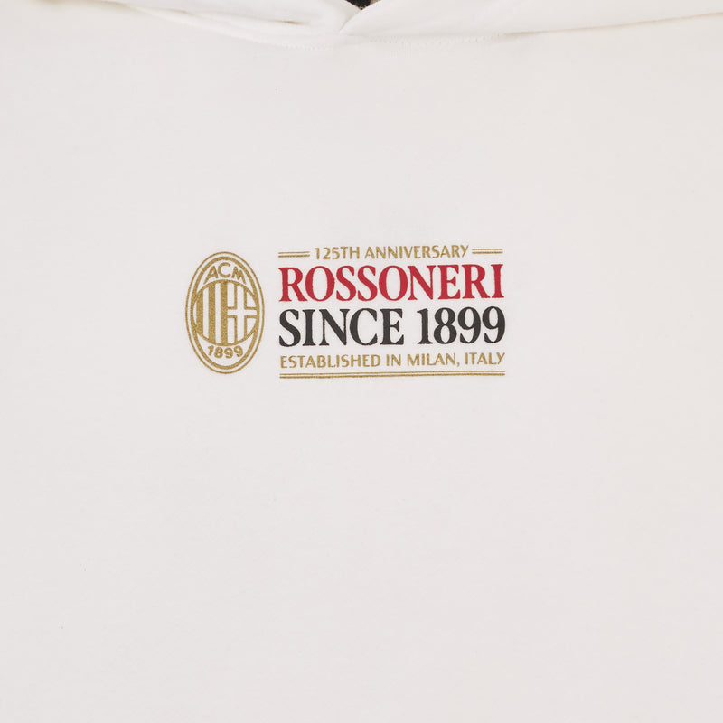 FELPA CON CAPPUCCIO BIANCA - ROSSONERI SINCE 1899