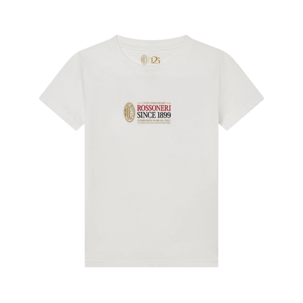 AC MILAN WHITE T-SHIRT KIDS - ROSSONERI SINCE 1899