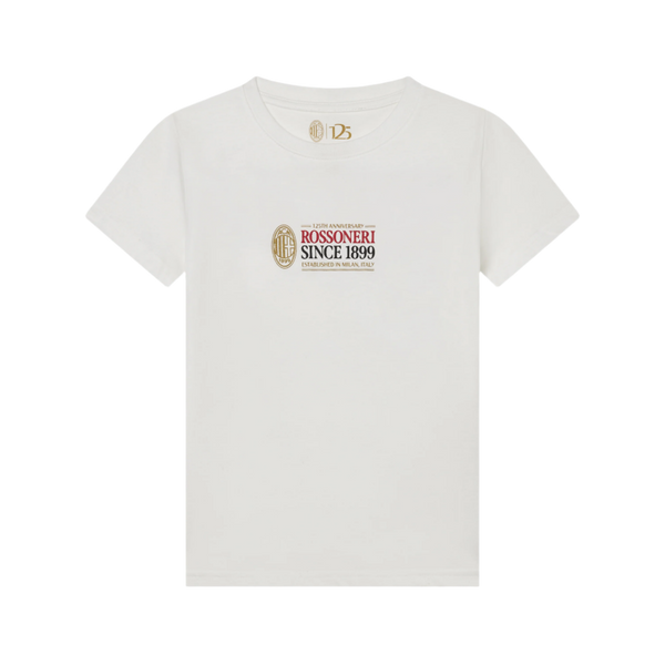 AC MILAN WHITE T-SHIRT KIDS - ROSSONERI SINCE 1899