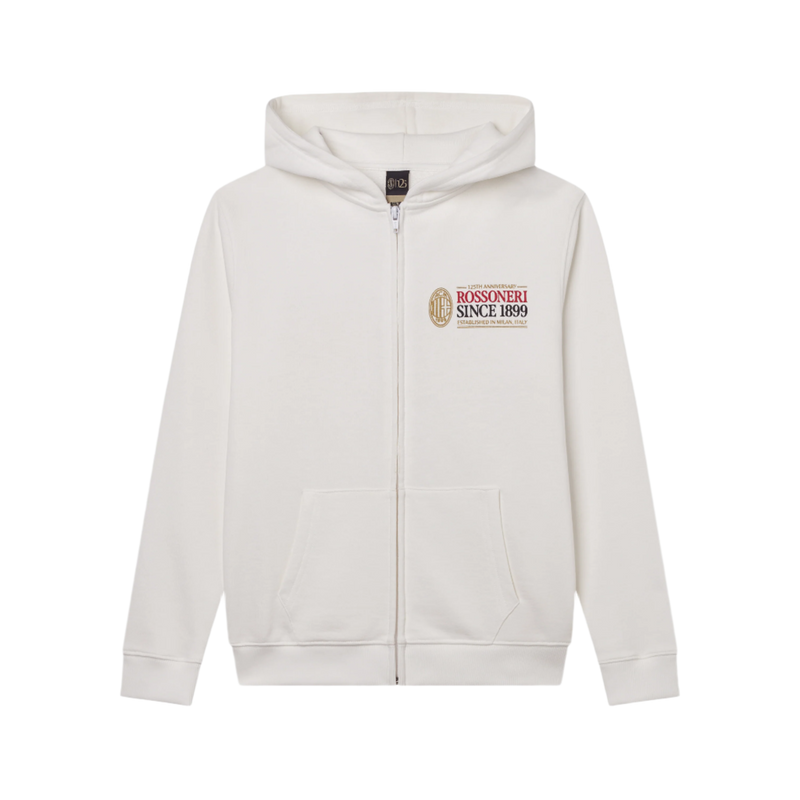 AC MILAN WHITE HOODIE KIDS - ROSSONERI SINCE 1899