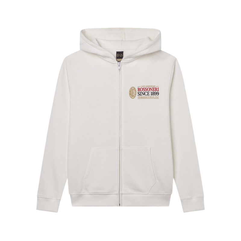 AC MILAN WHITE HOODIE KIDS - ROSSONERI SINCE 1899