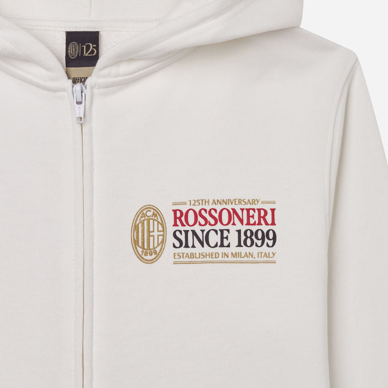 AC MILAN WHITE HOODIE KIDS - ROSSONERI SINCE 1899