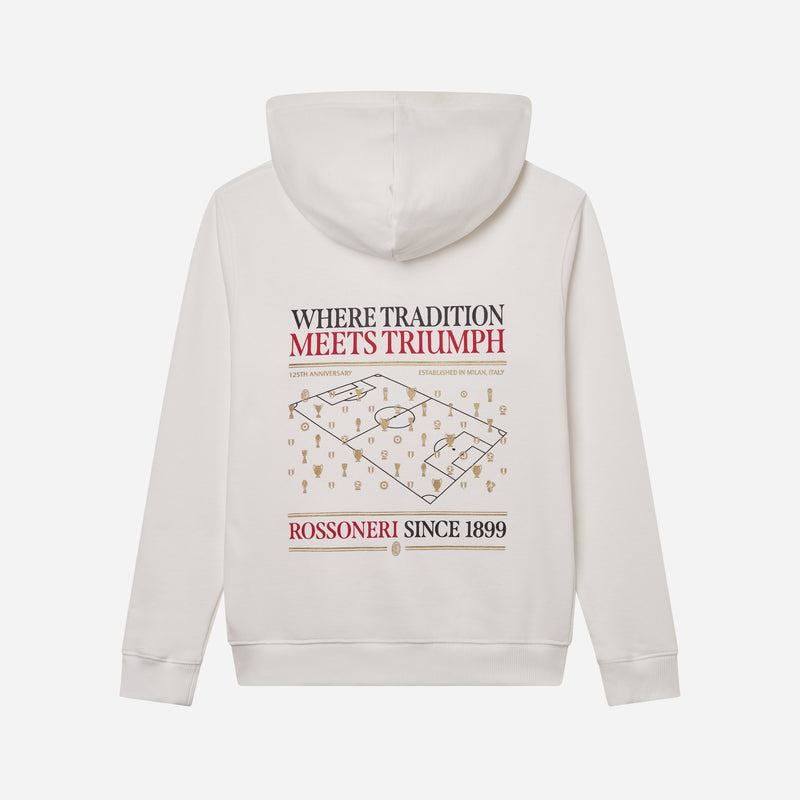 AC MILAN WHITE HOODIE KIDS - ROSSONERI SINCE 1899