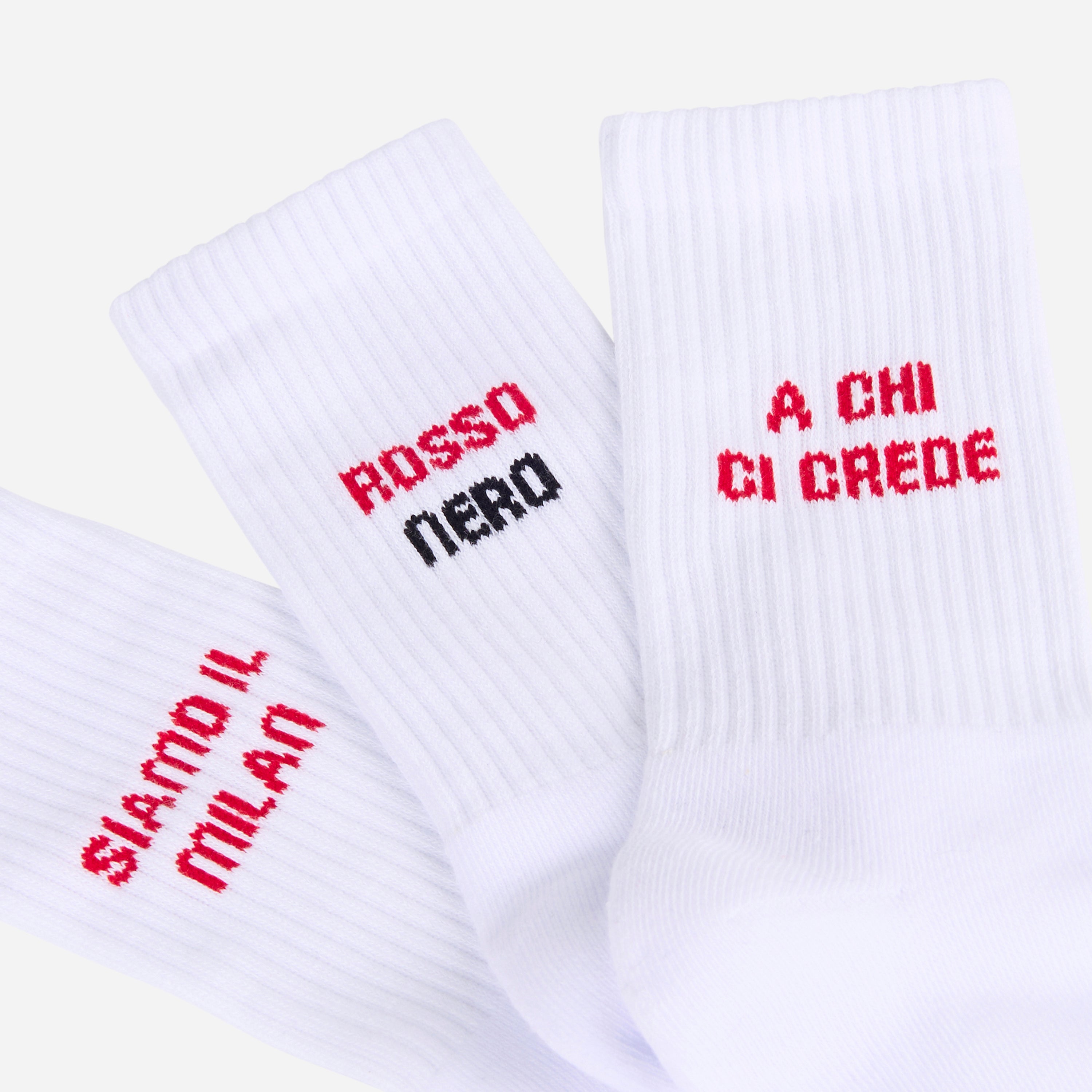 SET TRE CALZE CON FRASI MILAN