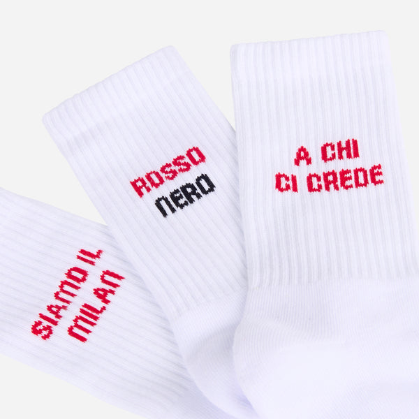 SET TRE CALZE CON FRASI MILAN