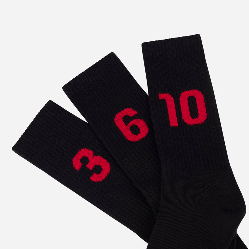 SET TRE CALZE MILAN CON NUMERI