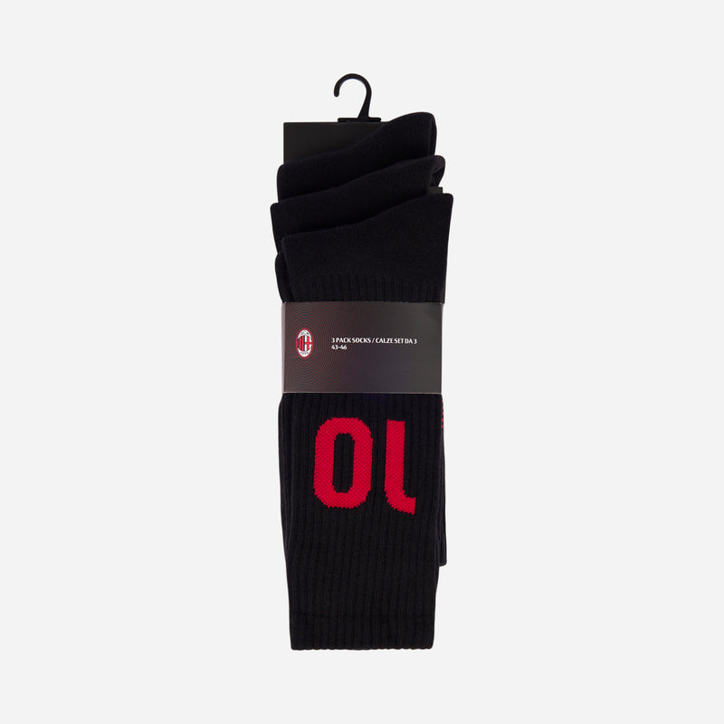 SET TRE CALZE MILAN CON NUMERI