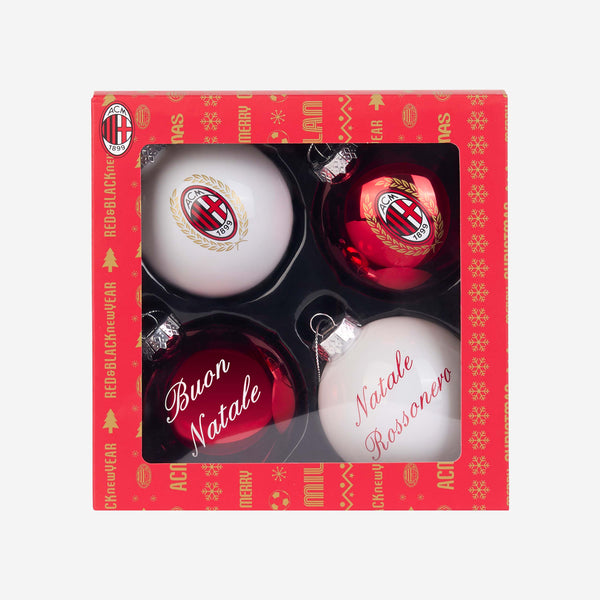 AC MILAN SET OF 4 CHRISTMAS ORNAMENTS