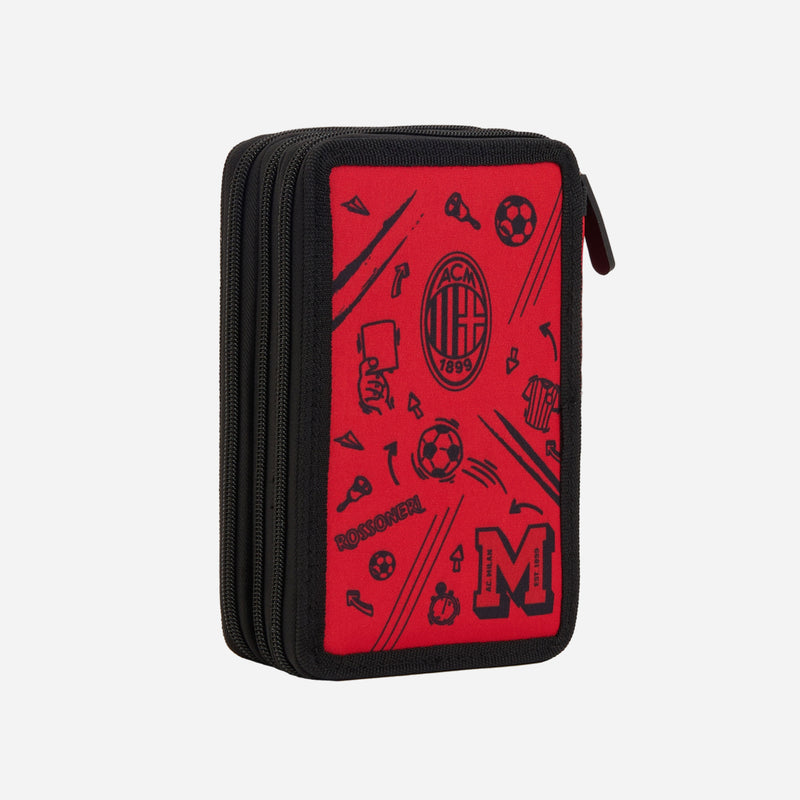 AC MILAN TRIPLE COMPARTMENT PENCIL CASE