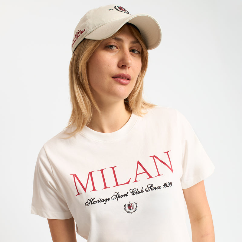 T-SHIRT MILAN BIANCA DONNA CON RICAMO