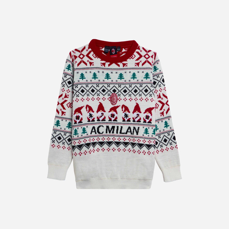 AC MILAN KIDS WHITE CHRISTMAS JUMPER