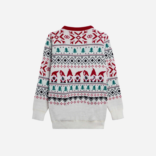 AC MILAN KIDS WHITE CHRISTMAS JUMPER
