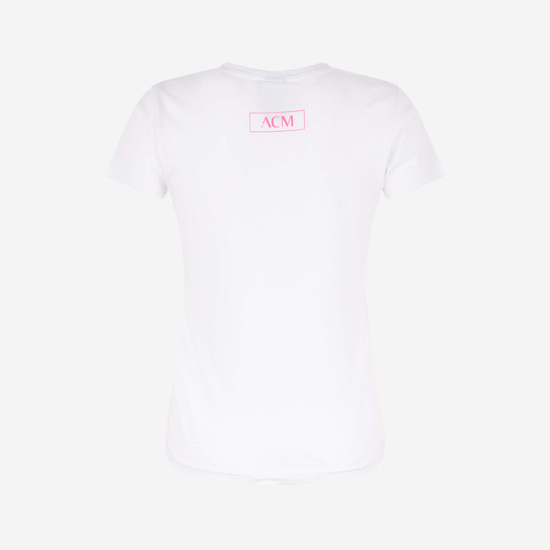 MILAN MONOCHROME T-SHIRT WITH FLUO LOGO WOMAN