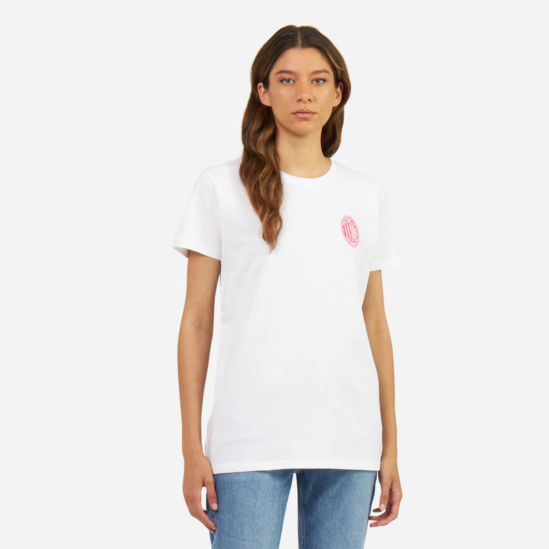 MILAN MONOCHROME T-SHIRT WITH FLUO LOGO WOMAN