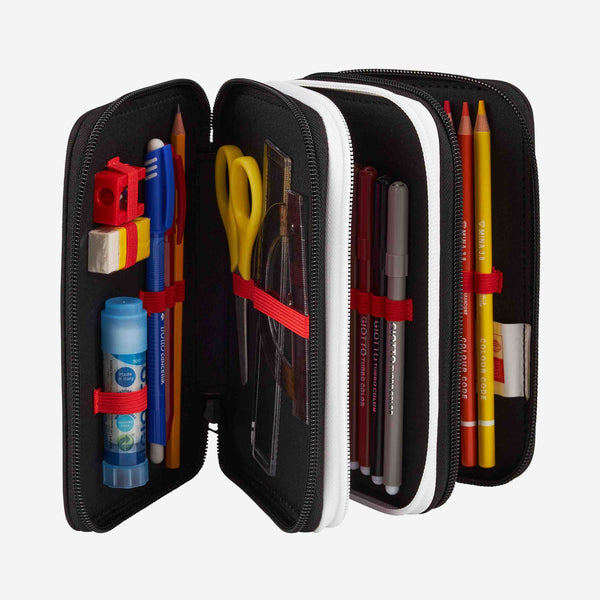 MILAN TRIPLE-ZIPPED CASE WITH DESIGN AND LOGO PATCH