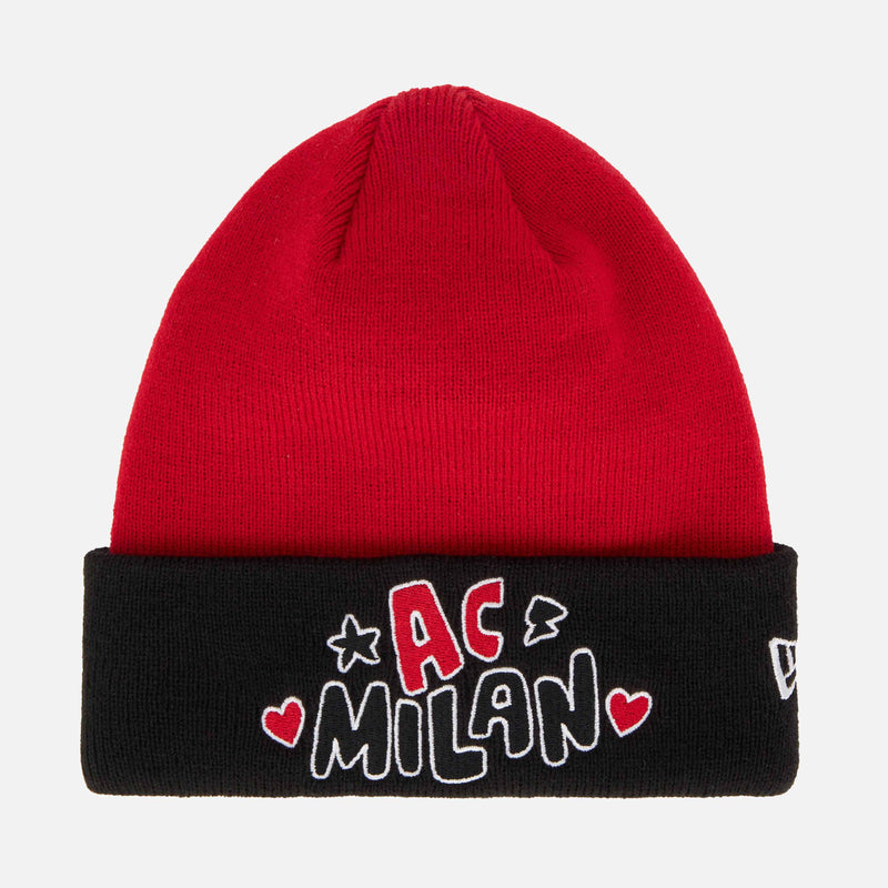 NEW ERA X AC MILAN YOUTH BEANIE WITH LETTERING