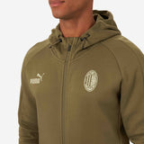 FELPA MILAN CASUALS 2022/23 CON ZIP E CAPPUCCIO