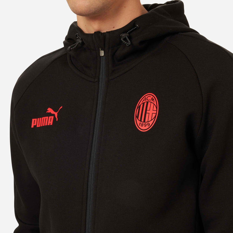 AC Milan Football Casuals Hooded Jacket, black