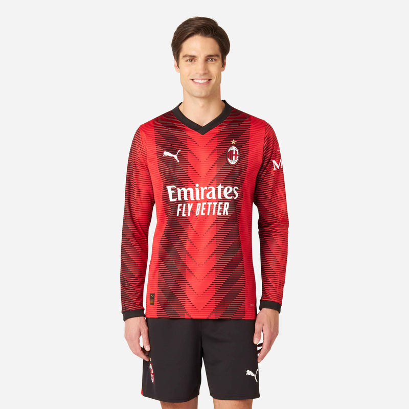 AC Milan No9 Ladriano Home Long Sleeves Soccer Club Jersey